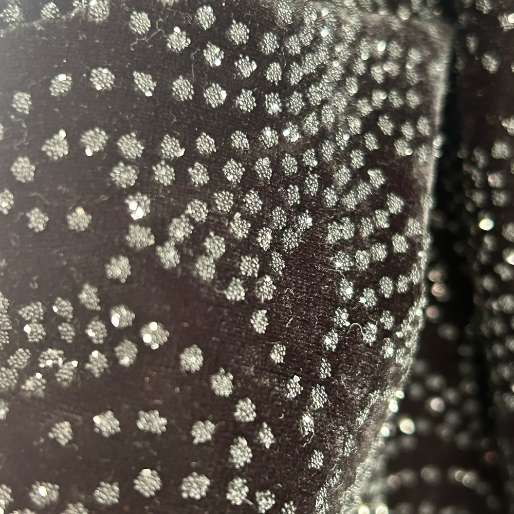 Elegant Black Velvet Beaded Blouse Mesh Long Sleeve Corset Top size 6 Festive - Picture 6 of 10